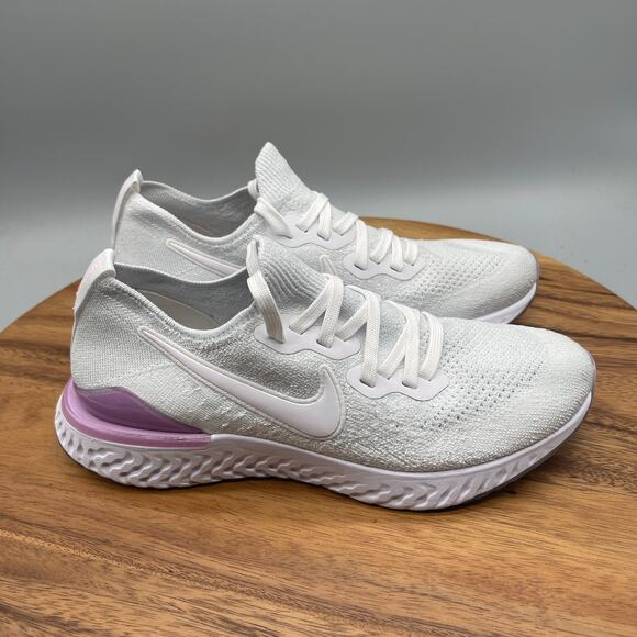 Nike Epic React Flyknit 2 Shoes Womens Size 9 White Running Comfort Walking Gym - Picture 1 of 8